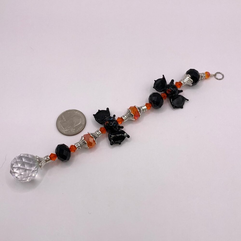 BAT HALLOWEEN Car Rearview Mirror Suncatcher Prism Charm Ornament Gift CC106
